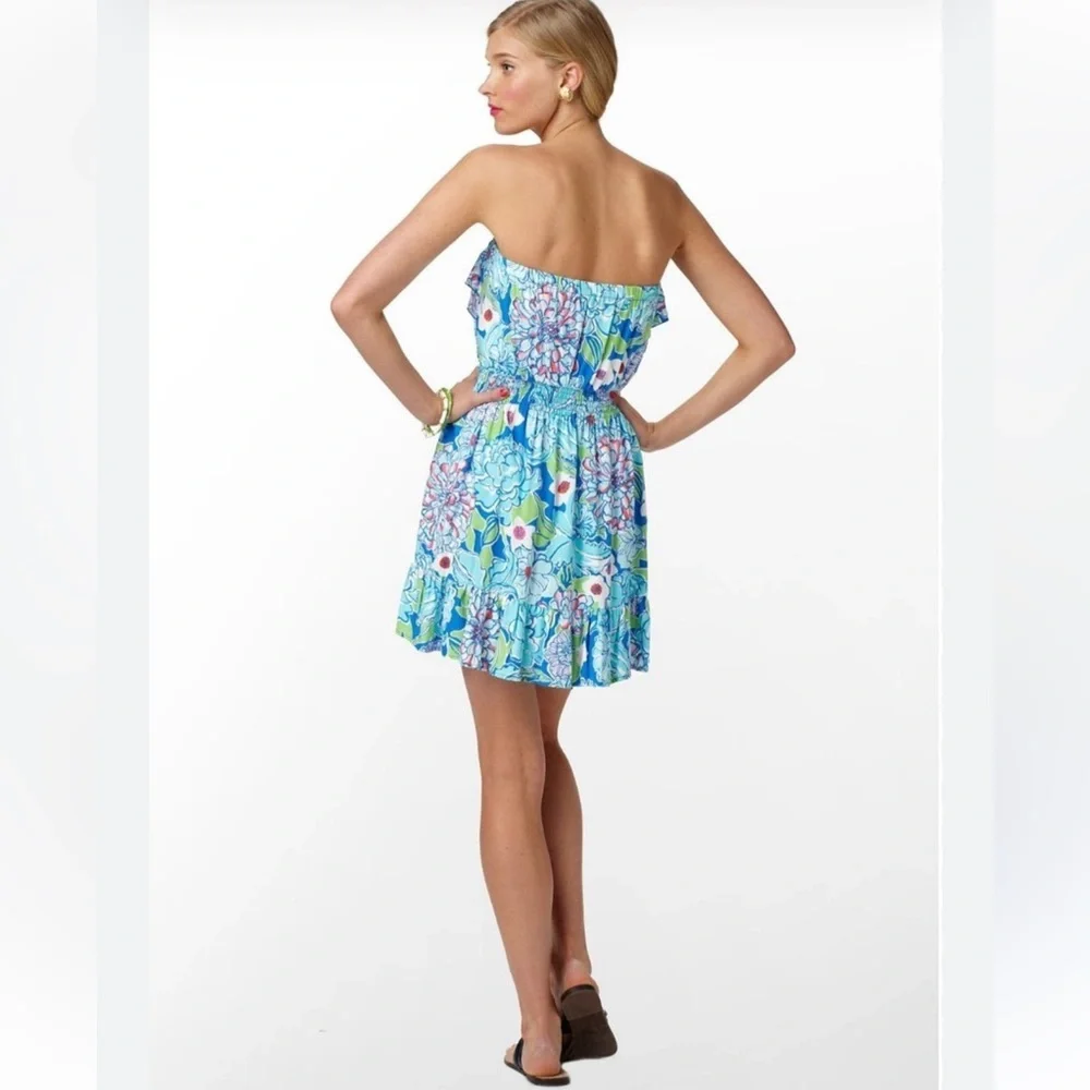 Lily Pulitzer Quincy Strapless Dress - Blue and Green NWT - Picture 2 of 9